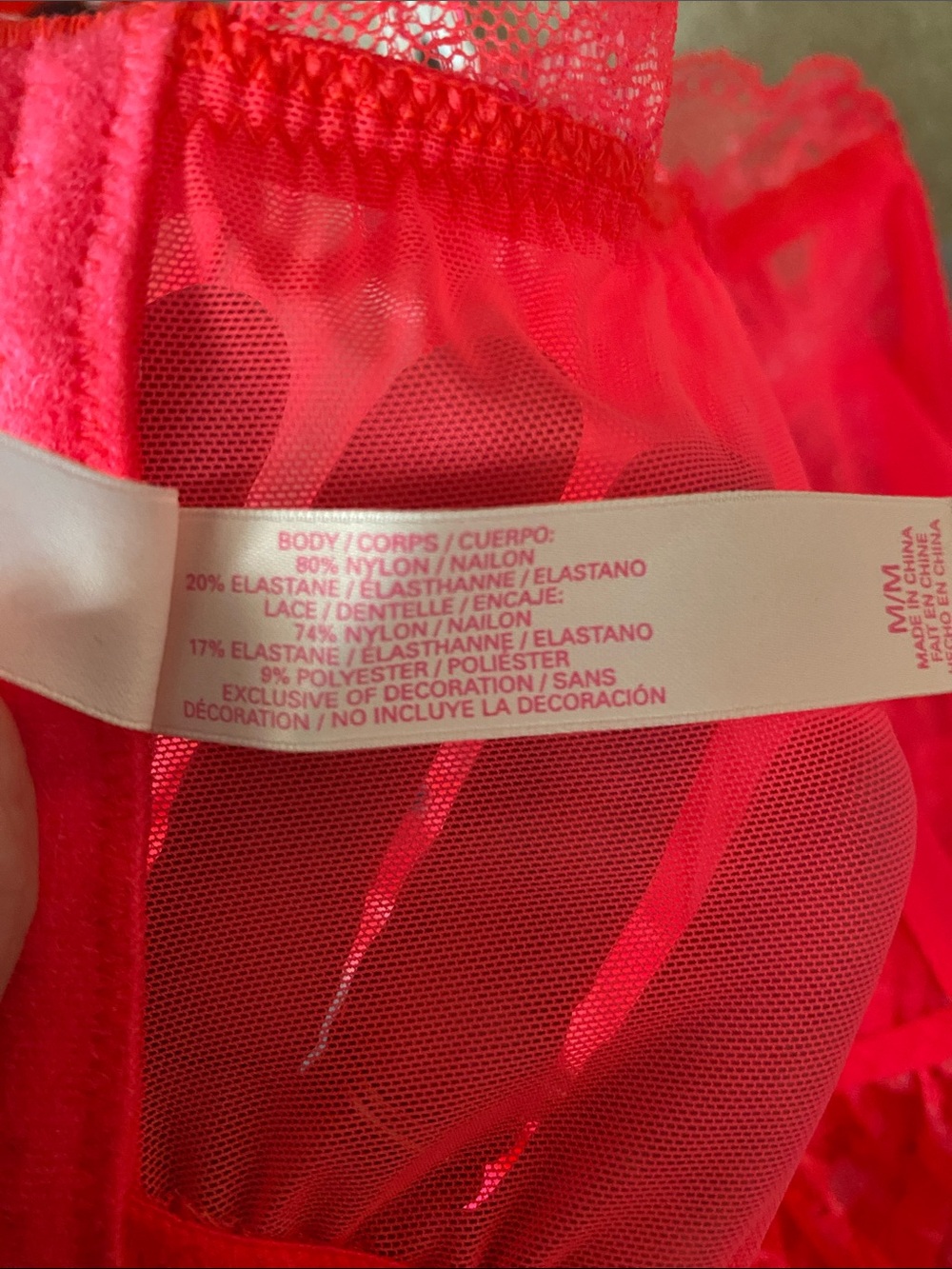 Victoria’s Secret size medium hot pink lace trimmed garter - Picture 8 of 8